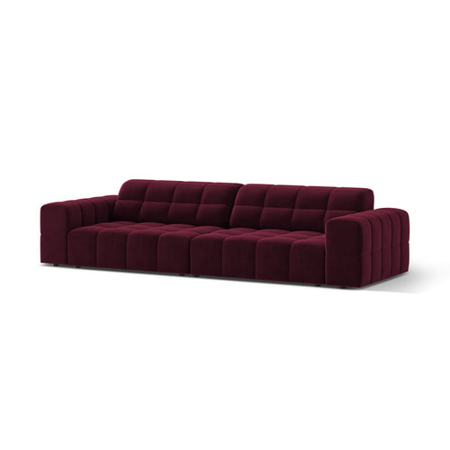 Cosmopolitan Design - Bank Chicago 4-zits, flueel bordeaux - 102x252x78cm