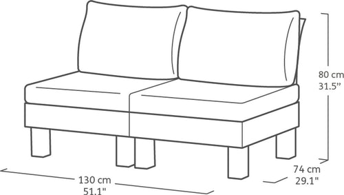 Keter Signature Elements Loungeset - 4 personen - met groene kussens - Cappuccino/Ashwood