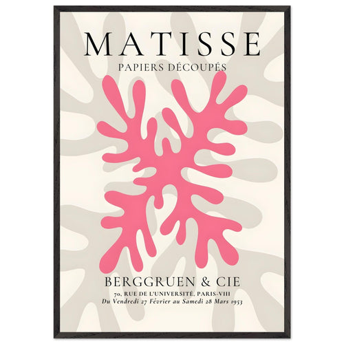 Artfulprints Poster met Lijst Matisse – Pink coral   - 70x100 cm - Roze