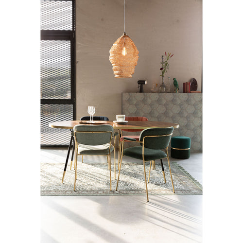 Housecraft Living Jolien Eetkamerstoelen armleuning Goud/Dondergroen - Set van 2 - vtwonen shop