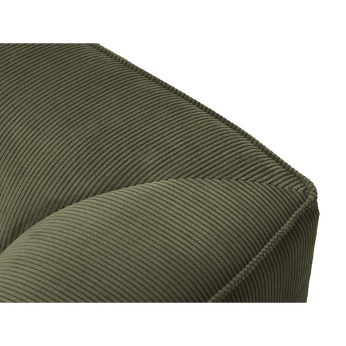 Cosmopolitan Design - Modulaire hoekbank rechts Siena 3-zits, ribfluwelen groente - 180x186x69cm