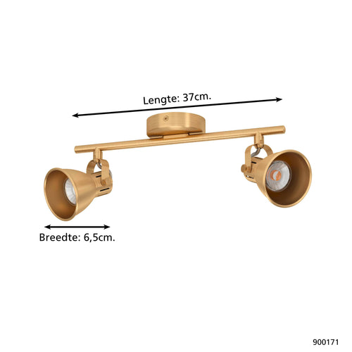 EGLO spot Seras - gu10 - 2 lichts - 37 cm - goud - vtwonen shop