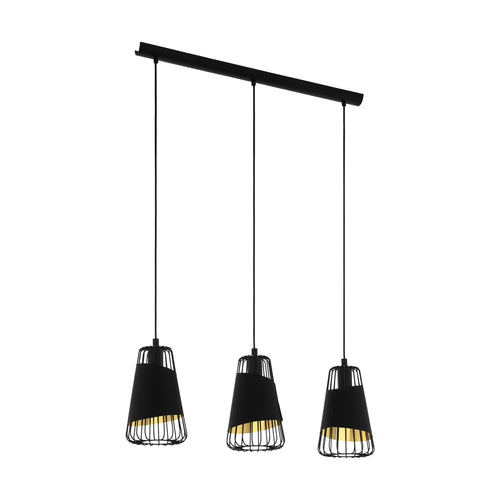 EGLO hanglamp Austell - e27 - 76,5 cm - zwart/goud - vtwonen shop