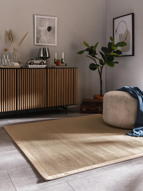 benuta sisal vloerkleed Sana - crème - 150x150 cm