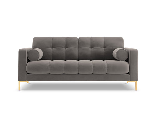Cosmopolitan Design Bank Bali 2-zits, flueel, lichtgrijs - 96x152x75cm
