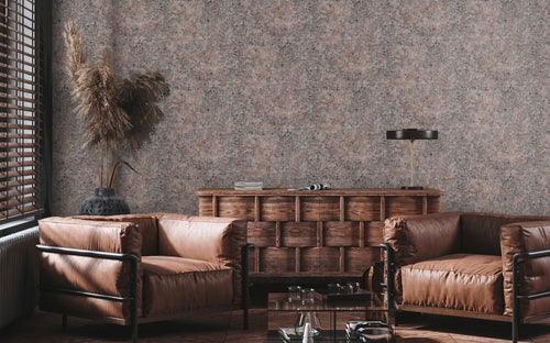Livingwalls behang stenen muur bronze, zwart en zilver - 53 cm x 10.05 m - AS-391102 - vtwonen shop