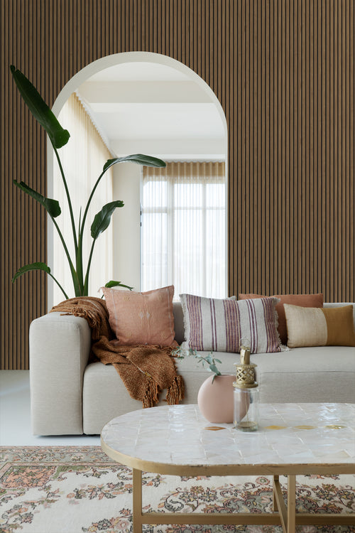 ESTAhome behang houten wandpanelen 3d bruin - 53 cm x 10.05 m - 139609 - vtwonen shop