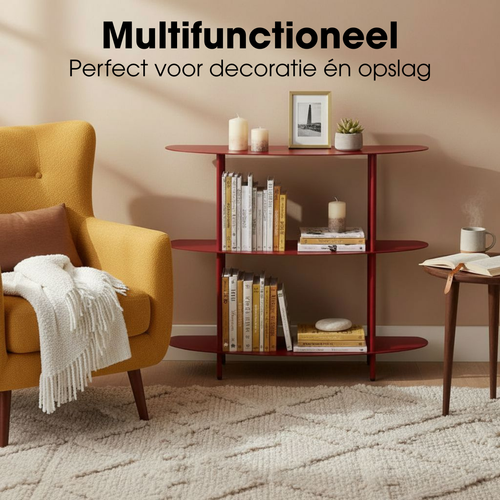 Mica Decorations Wandrek – Opbergrek en Metalen Wandrek voor Decoratie Woonkamer – Geschikt voor Planten en Accessoires – Stevig Rek van IJzer – 90 x
