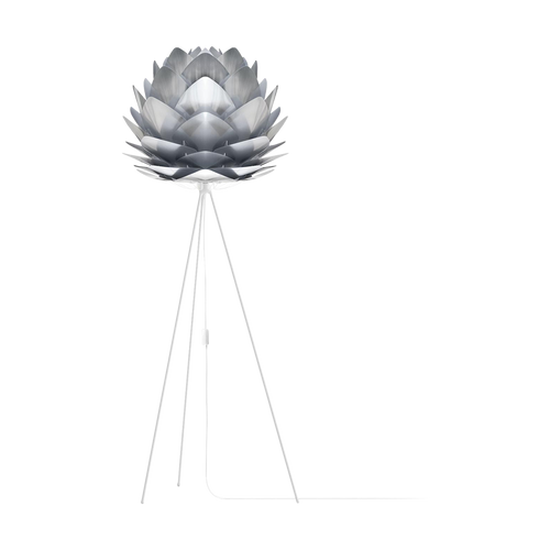 Umage Silvia Medium vloerlamp brushed steel - met tripod wit - Ø 50 cm - vtwonen shop