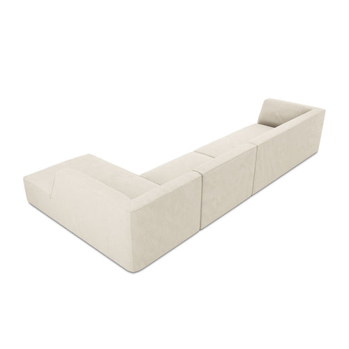 Cosmopolitan Design - Modulaire hoekbank rechts Siena 5-zits, ribfluwelen lichtbeige - 180x366x69cm