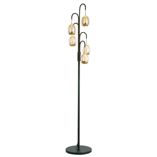 Highlight vloerlamp Golden - 5 lichts - 28  x 166   cm - amber zwart - vtwonen shop