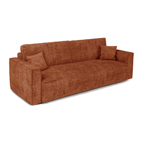 Premium Interiors - Slaapbank met opbergruimte  - corduroy terracotta 254cm
