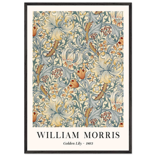 Artfulprints Poster met Lijst William Morris - Golden lilly 1893   - 70x100 cm - Groen