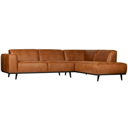 BePureHome hoekbank rechts Statement - Ecoleer - Cognac - 77x274x210 - vtwonen shop