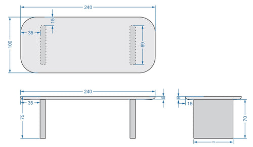 Giga Meubel Tuintafel Maya - Deens Ovaal - Beige Betonlook - 240x100x75cm