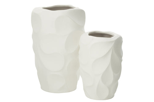 J-Line vaas Mirena - keramiek - wit - large - 43 cm hoog