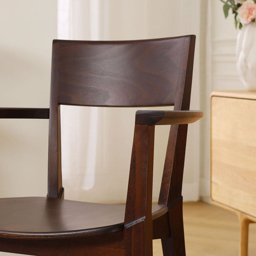 Fameg Felda Houten Eetkamerstoel Walnoot - Met Armleuning - vtwonen shop