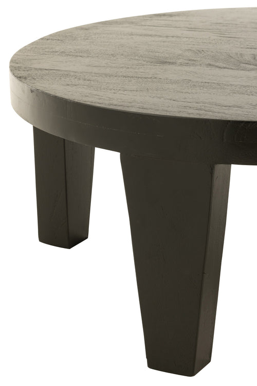 J-Line bijzettafel Rond - hout - matte zwart