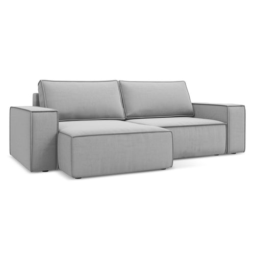 LaMiaSofa hoekbank links Livorno - velours - grijs - 257x148x82