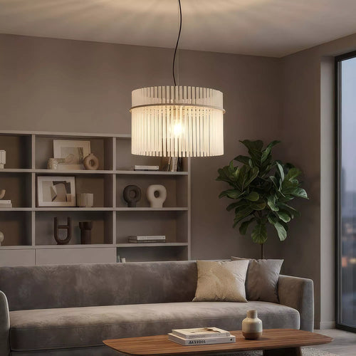Searchlight hanglamp Swizzle - 1 lichts - 40  x 120   cm - beige