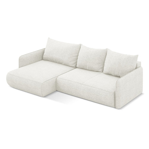 LaMiaSofa hoekbank links Palermo - chenille stof - wit - 240x148x86