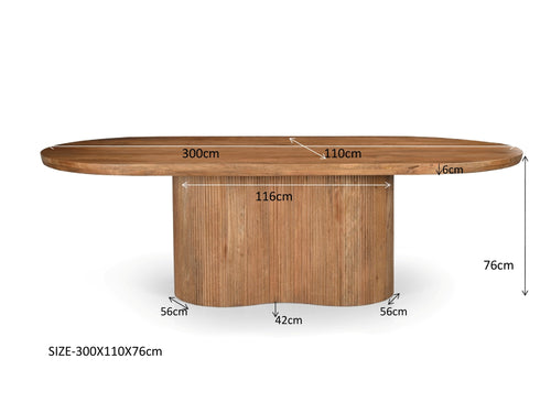 Livingfurn eetkamertafel Sevilla - 300cm - mangohout