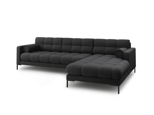 Cosmopolitan Design rechter hoekbank Bali 5-zits, structurele stof, donkergrijs - 185x293x75cm