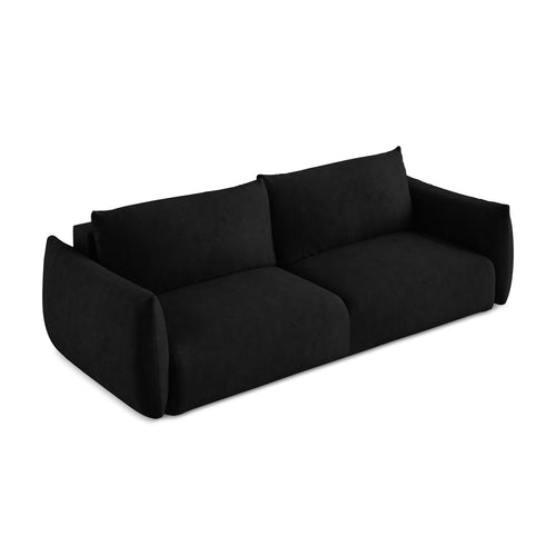 LaMiaSofa 3-zits slaapbank Savona - chenille stof - zwart - 230x105x90