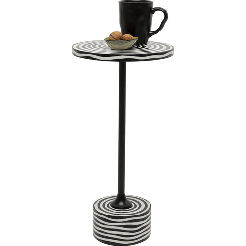 Kare Design Bijzettafel Domero Swirl Ø25cm zwart