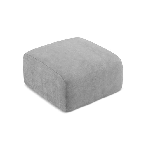 LaMiaSofa Poef Savona - chenille stof - lichtgrijs - 65x65x40