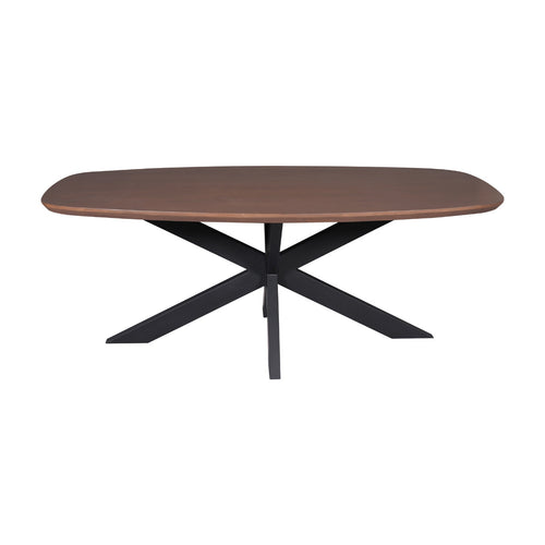 StarFurn Eettafel Madison - Deens Ovaal Walnoot/Zwart - 160x90x76cm