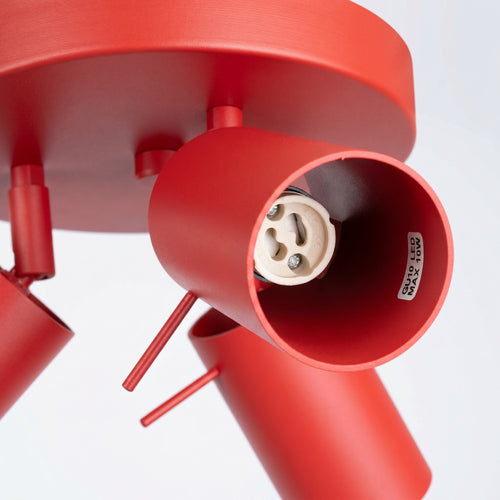 Sollux Lighting Plafondlamp RING 3P rood - 25,7x25,7x14,5cm