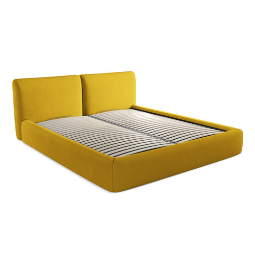 LaMiaSofa Bed met opbergruimte Milano - chenille stof - mosterd - 200x228x82