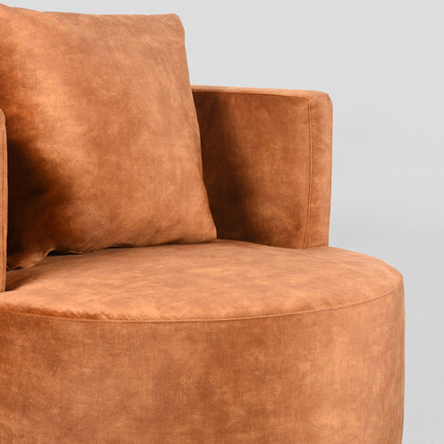 LABEL51 Fauteuil Evy - Oranje Velvet - 90x90x75cm