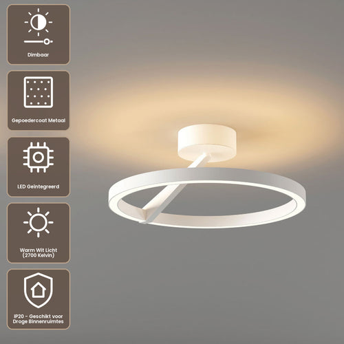 Artdelight Plafondlamp Oregon - Wit