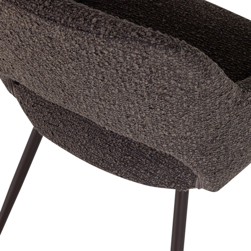 WOOOD eetkamerstoel Jenny - Bouclé - Bruin Melange - Set Van 2 - 80x58x58