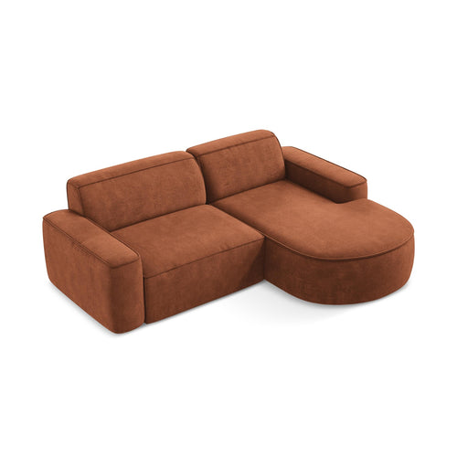 LaMiaSofa hoekbank rechts Melissa - chenille stof - terracotta - 224x166x70