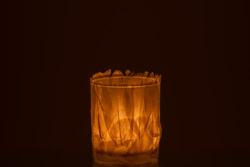 J-Line theelichthouder Veren - glas - creme - small - 4 stuks - vtwonen shop