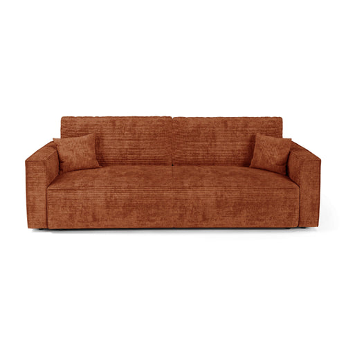 Premium Interiors - Slaapbank met opbergruimte  - corduroy terracotta 254cm