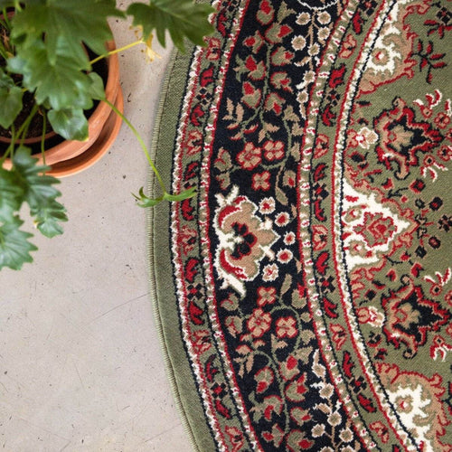 Interieur05 Rond Vintage vloerkleed Nain Perzisch Groen - 100 x 100 cm - vtwonen shop