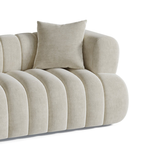 Sia Home - Rechte bank ROSS - Fluweel - Crème - 225cm - vtwonen shop