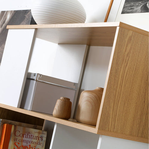 Calicosy - Boekenkast Woonkamer - Wit - 29,5x80x173,5 cm