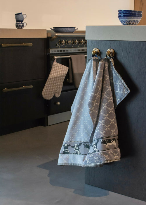 Luxe Keukendoek en Theedoek Koe Grijs - Bunzlau Castle - 100% biologisch GOTS katoen