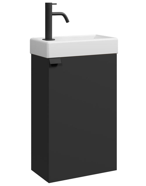Badplaats Toiletmeubel Apollo 40 x 22 cm – Mat Zwart – Fonteinmeubel met Wastafel