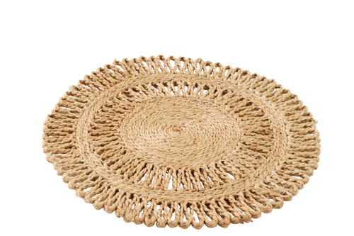 J-Line placemat Rond - jute - naturel