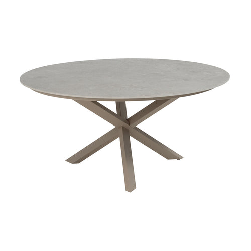 4 Seasons tuintafel Prado Ø160x75 cm- ceramic sabbia - latte