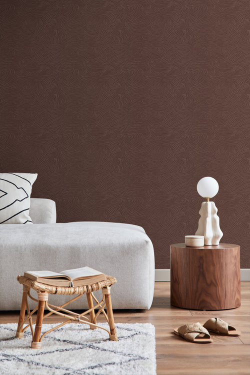 ESTAhome behang 3d golvende lijnen mauve paars - 50 x 900 cm - 131369 - vtwonen shop