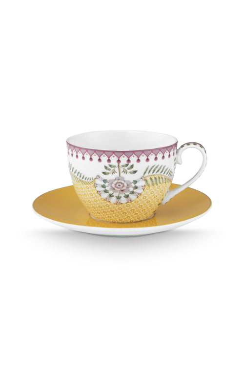 Pip Studio Kop en Schotel - Lily&Lotus - Geel - 300ml - Set van 2