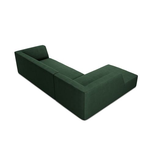 Cosmopolitan Design - Modulaire hoekbank links Siena 4-zits, structurele stof groente - 180x273x69cm