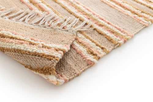 AFK Living vloerkleed Raj - handgemaakt - 60% handgekaarde wol, 30% jute, 10% katoen - 120 x 170 cm